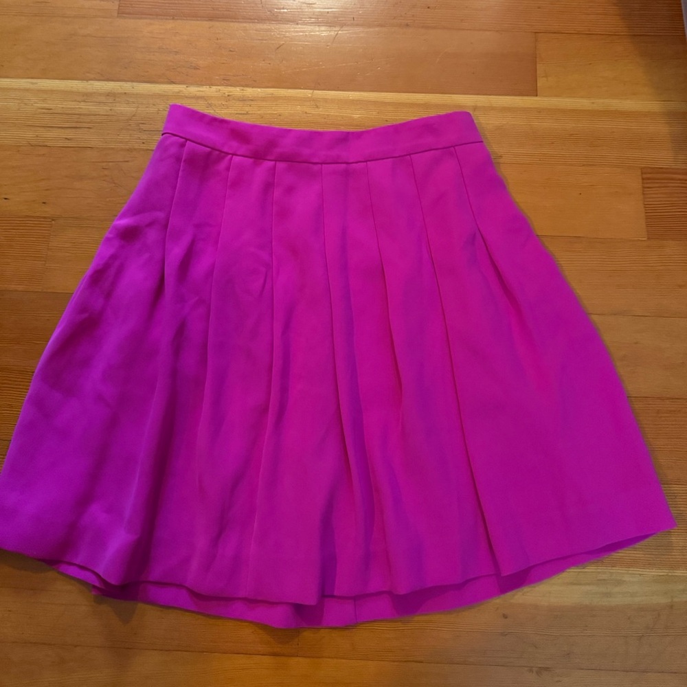 J. Crew Pink Mini Skater Skirt Pleated